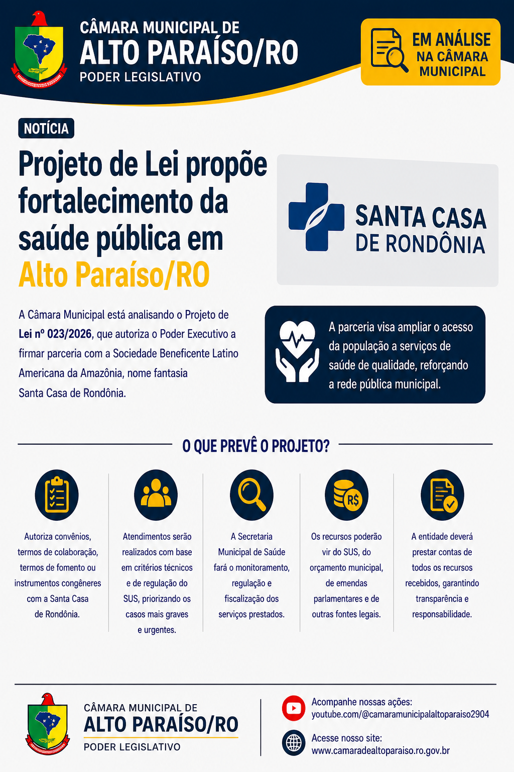 Projeto de Lei propõe parceria para fortalecer a saúde pública em Alto Paraíso